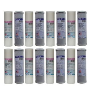 8 replacement filter sets for Dual Stage Whole House Filtration System (2 year supply)