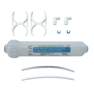 Add extra stage: 3-in-1: Alkaline (raise pH level), ORP and Tourmaline inline filter, 2″x10″