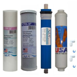 4 stage Reverse Osmosis Replacement Filter set with 50 GPD membrane